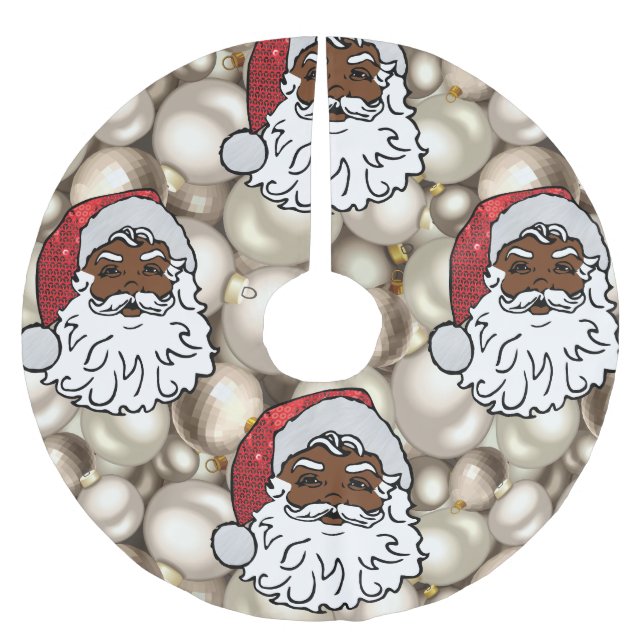 african santa claus christmas tree skirt (Front)