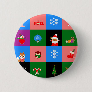 african santa claus colorblock 2 inch round button