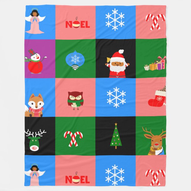 african santa claus colorblock blanket (Front)