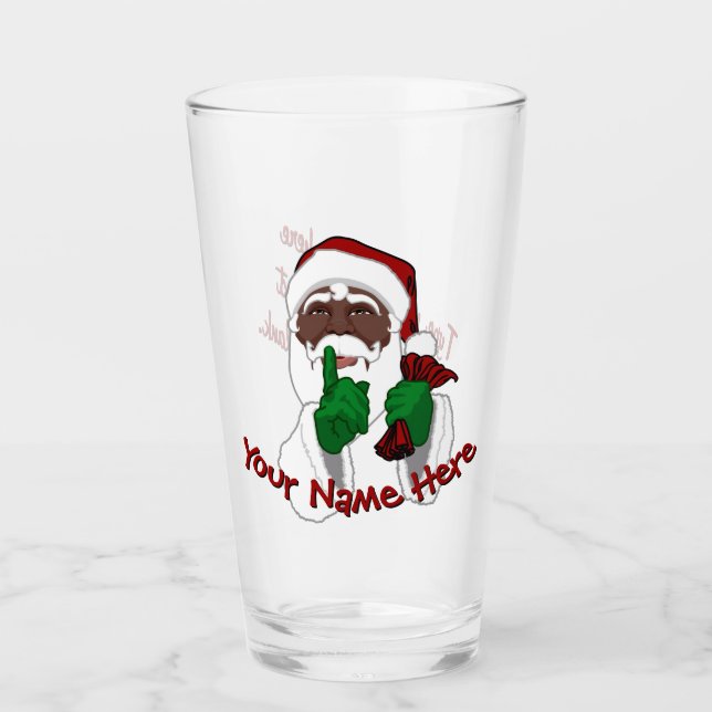 African Santa Glasses Personalized Christmas Decor (Front)