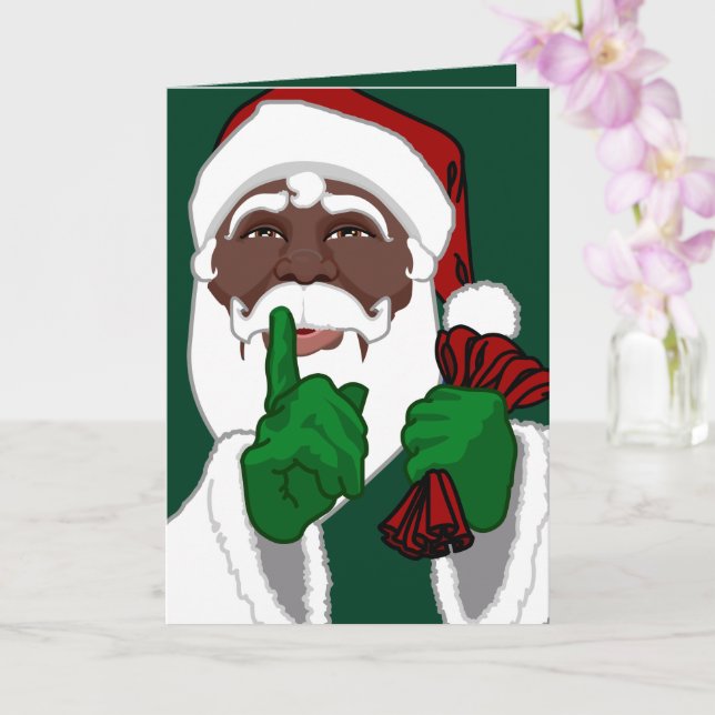 African Santa Greeting Cards Black Santa Cards (Orchid)