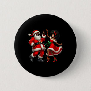 African Santa Mrs Claus Dancing African American C 2 Inch Round Button