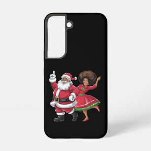 African Santa Mrs Claus Dancing American Christmas Samsung Galaxy Case