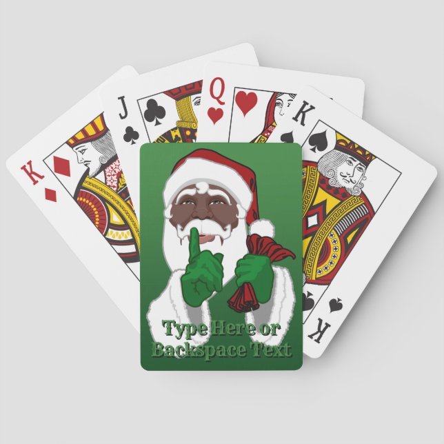 African Santa Playing Cards Personalized Cards (Back)