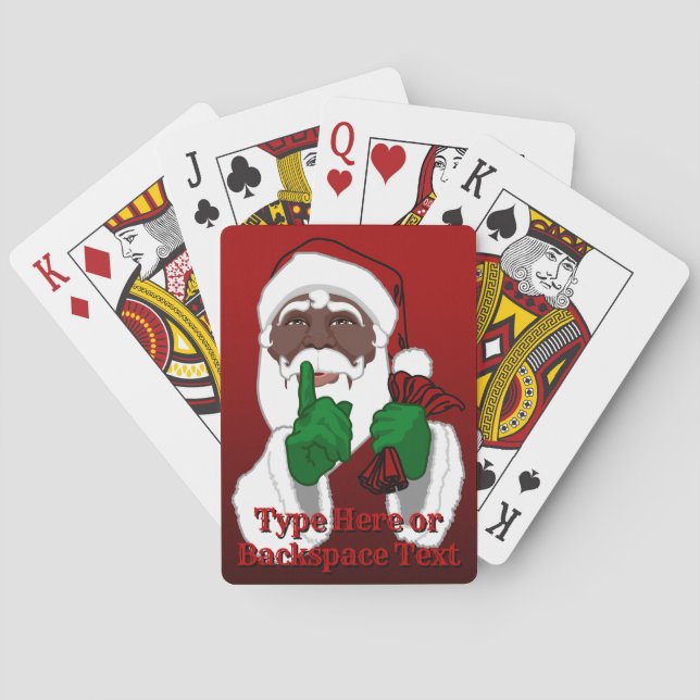 African Santa Playing Cards Personalized Cards (Back)