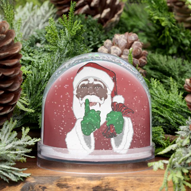 African Santa Snow Globe Custom Christmas Gifts (Winter)