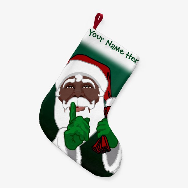 African Santa Stocking Custom Christmas Stockings (Front (Hanging))