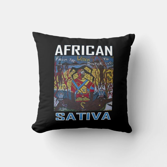 AFRICAN SATIVA THROW PILLOW (Front)