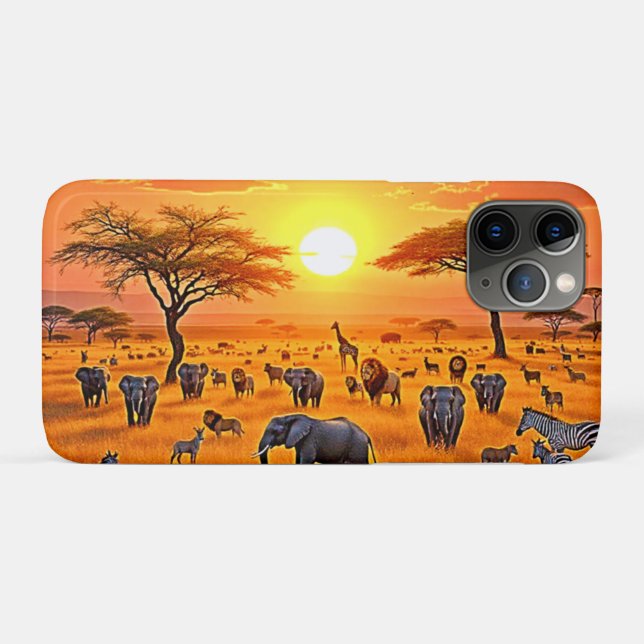 African Savanna Sunset Art Case-Mate iPhone Case (Back (Horizontal))