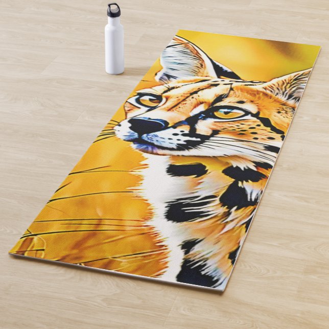African Serval Art Yoga Mat (In Situ)