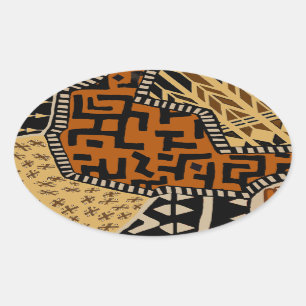 African Shaman Earth Spirits Oval Sticker