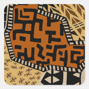 African Shaman Earth Spirits Square Sticker