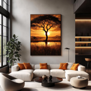 African Silhouette Poster