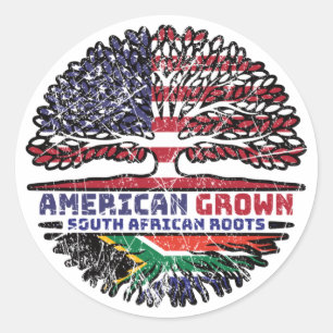 African South Africa US American USA United States Classic Round Sticker