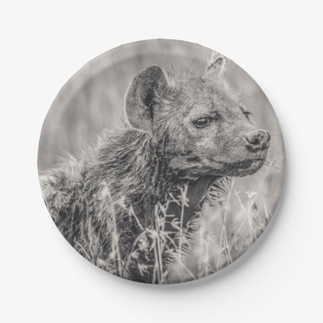 African Spotted Hyena Paper Plate (Front)