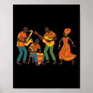 African Street Musicians Picture Celebrates Africa Poster