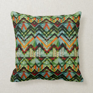 African Style Abstract Design Throw Pillow