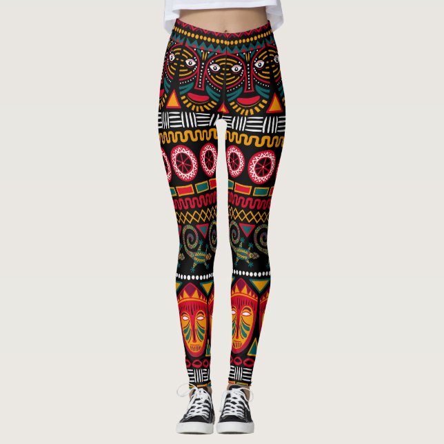 African Style: Decorative Pattern Delight. Leggings (Front)