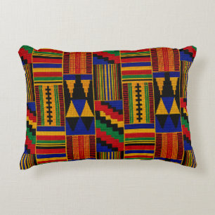 African Style Kente Cloth Accent Pillow