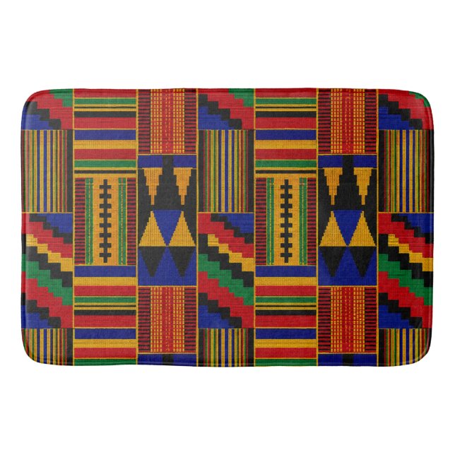 African Style Kente Cloth Bath Mat (Front)