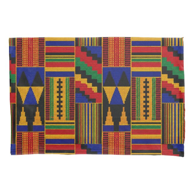 African Style Kente Cloth Pattern Pillowcase (Front)