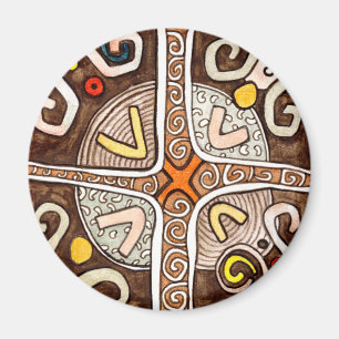 African Style Motif Magnet