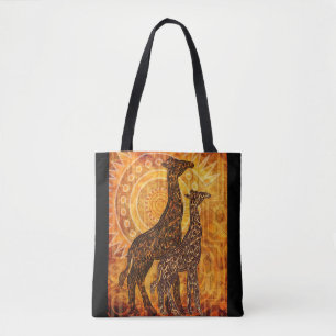 African Summer Giraffes + your ideas Tote Bag