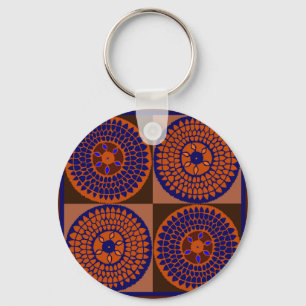 African Sunflower Basket Keychain