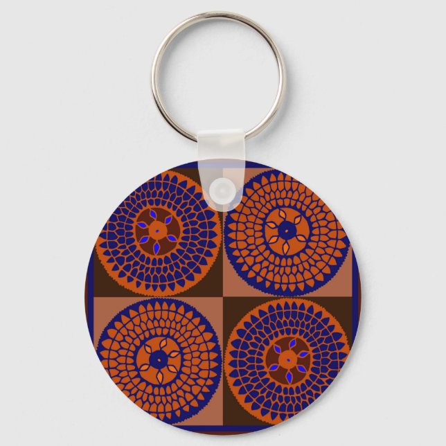 African Sunflower Basket Keychain (Front)