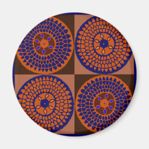 African Sunflower Basket Magnet