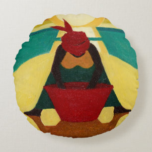 African Sunset 2009 Round Pillow