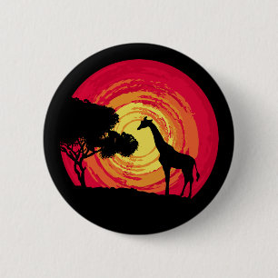 African sunset 2 inch round button
