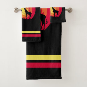 African sunset bath towel set