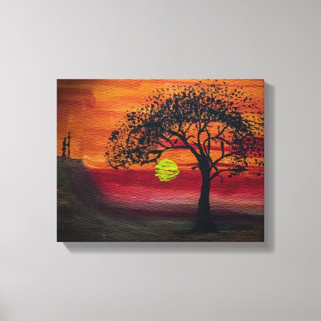 African Sunset Canvas Print (Front)