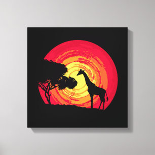African sunset canvas print