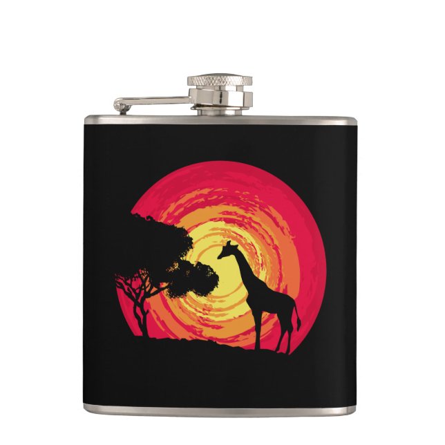 African sunset hip flask (Front)