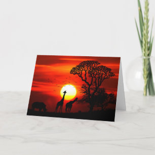 African Sunset Invitation Card,Postcard