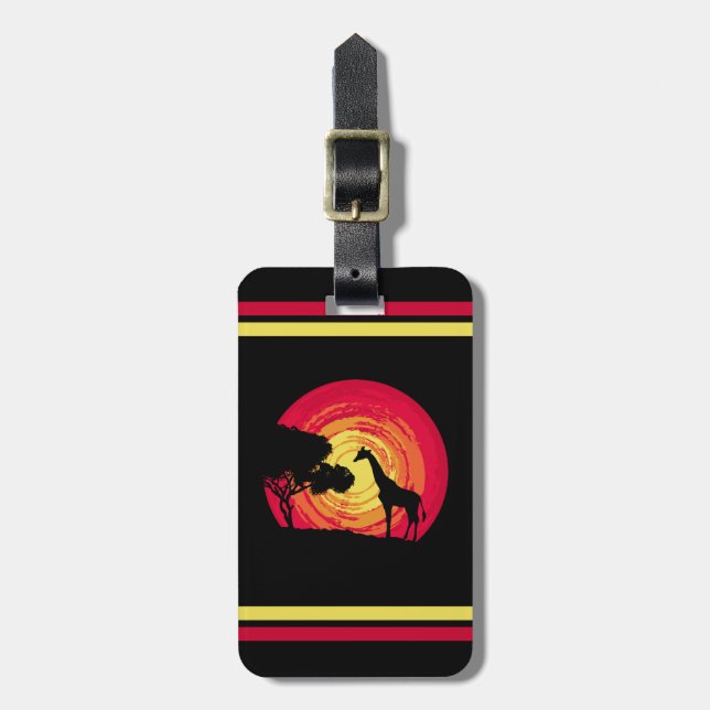 African sunset luggage tag (Front Vertical)