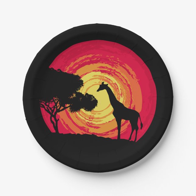 African sunset paper plate (Front)