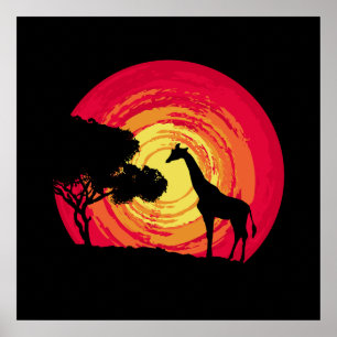 African sunset poster