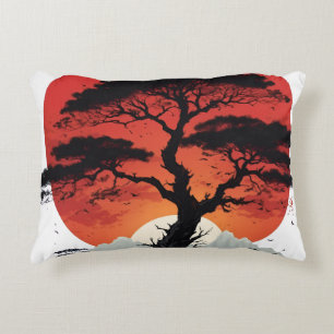 African Sunset Tree Accent Pillow