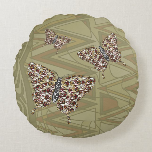 African Swallowtail Round Pillow (Front)