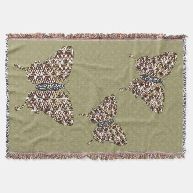 African Swallowtail Throw Blanket (Front)