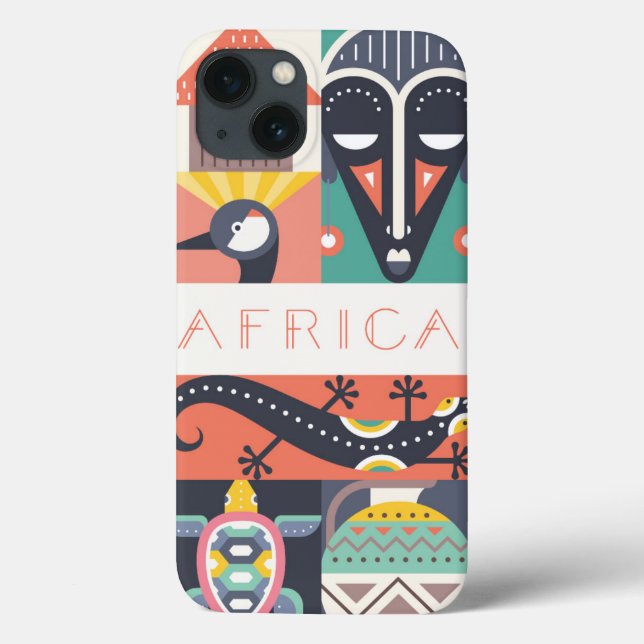 African Symbolic Art Collage Case-Mate iPhone Case (Back)