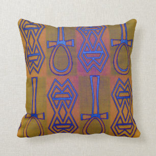 African Symbols Design Throw Pillow
