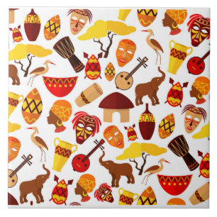African Symbols Tile