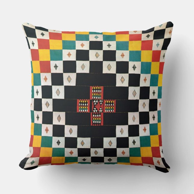 African Textile Design Throw Pillow (Front)