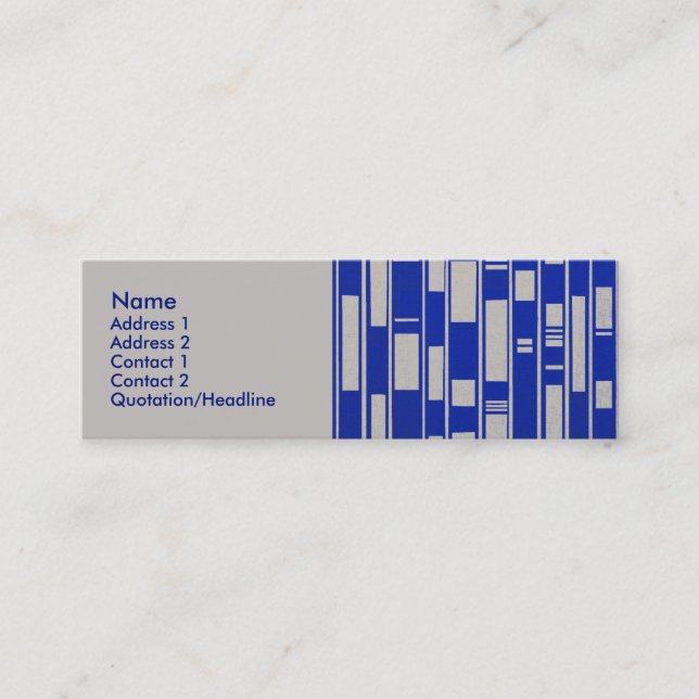 African Textile Inspired Abstract - V2 Mini Business Card (Front)