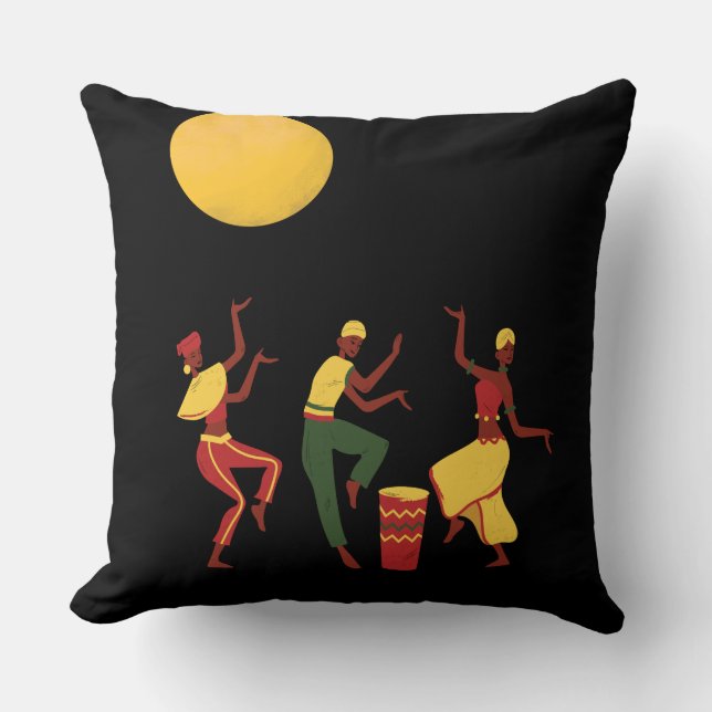 African theme - Dancing in the Moonlight Throw Pillow (Front)