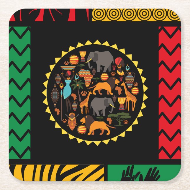 African themed paper coasters (Front)